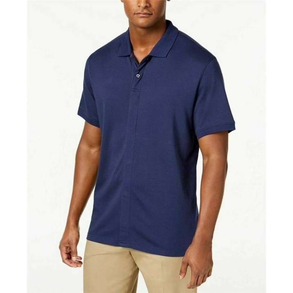 Magna Click Men's Stress Free Apparel Blue Polo Shirt, Navy